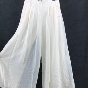 JENNIFER LOPEZ Cream Chiffon Flowing Harem Pants